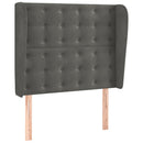 vidaXL sötétszürke bársony fejtámla szárnyakkal 93 x 23 x 118/128 cm