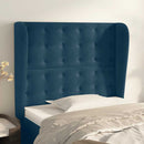 vidaXL sötétkék bársony fejtámla szárnyakkal 93 x 23 x 118/128 cm