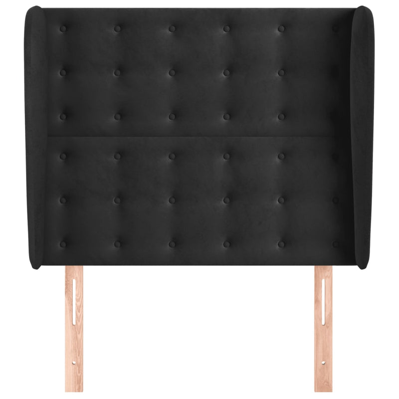 vidaXL fekete bársony fejtámla szárnyakkal 103 x 23 x 118/128 cm