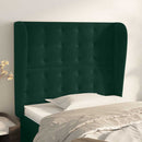 vidaXL sötétzöld bársony fejtámla szárnyakkal 103 x 23 x 118/128 cm