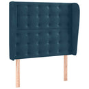 vidaXL sötétkék bársony fejtámla szárnyakkal 103 x 23 x 118/128 cm