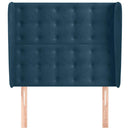 vidaXL sötétkék bársony fejtámla szárnyakkal 103 x 23 x 118/128 cm