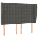 vidaXL sötétszürke bársony fejtámla szárnyakkal 147 x 23 x 118/128 cm