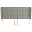 vidaXL világosszürke bársony fejtámla szárnyakkal 163x23x118/128 cm