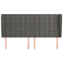 vidaXL sötétszürke bársony fejtámla szárnyakkal 203x23x118/128 cm