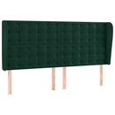 vidaXL sötétzöld bársony fejtámla szárnyakkal203x23x118/128 cm