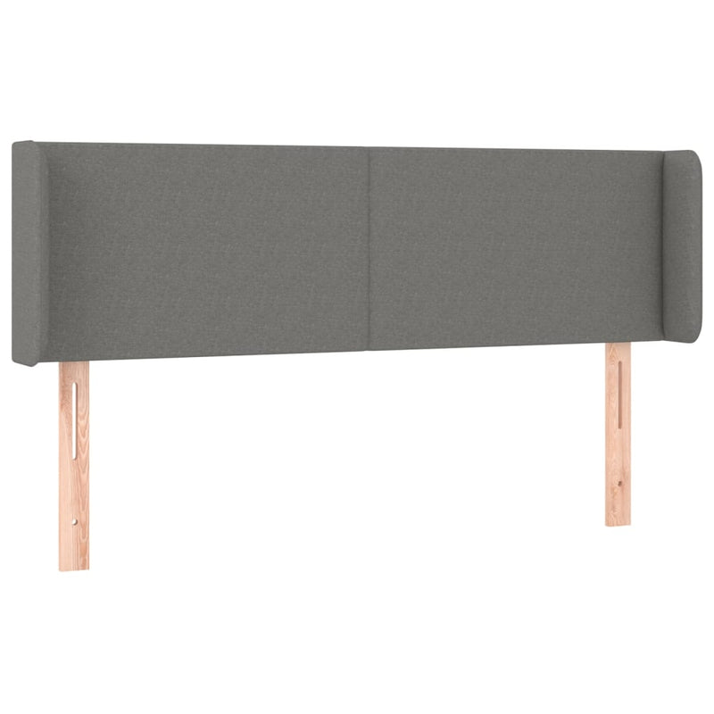vidaXL sötétszürke szövet fejtámla szárnyakkal 147x16x78/88 cm