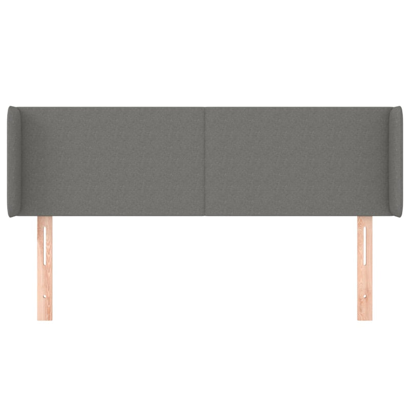 vidaXL sötétszürke szövet fejtámla szárnyakkal 147x16x78/88 cm
