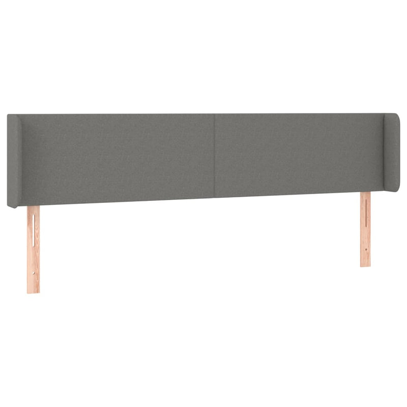 vidaXL sötétszürke szövet fejtámla szárnyakkal 163x16x78/88 cm