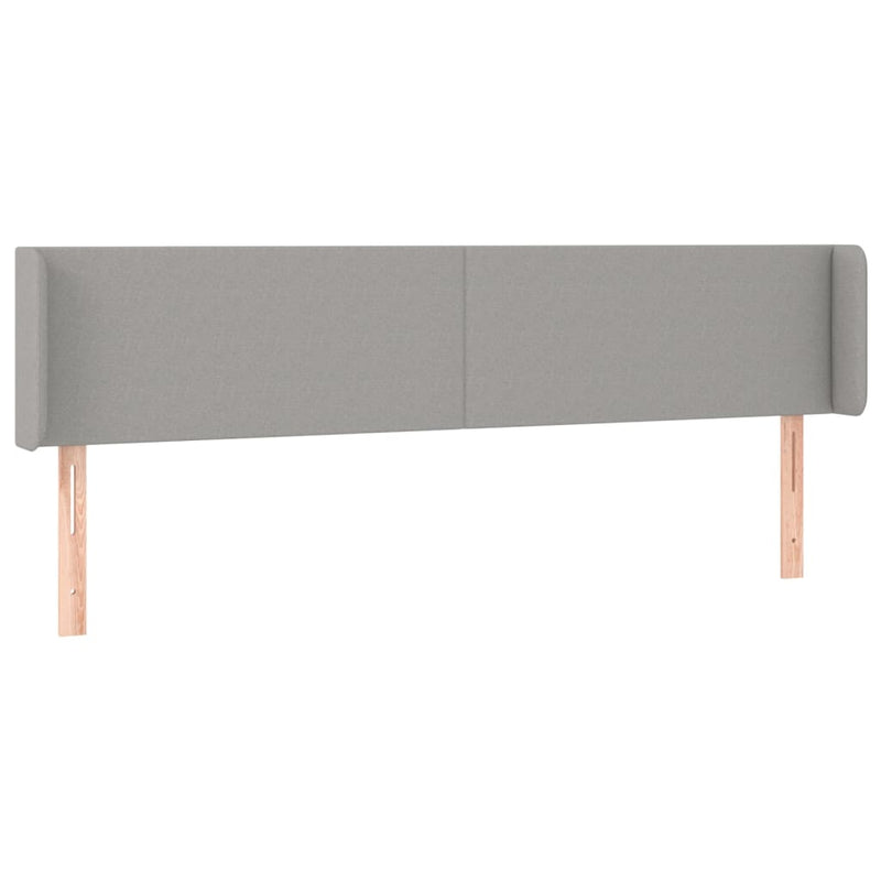 vidaXL világosszürke szövet fejtámla szárnyakkal 203x16x78/88 cm