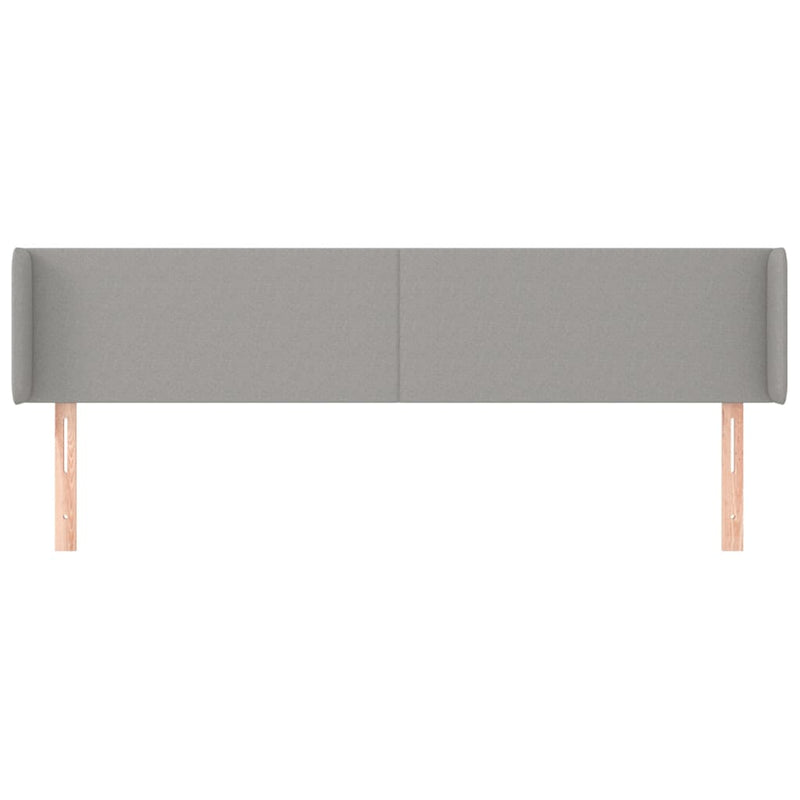 vidaXL világosszürke szövet fejtámla szárnyakkal 203x16x78/88 cm