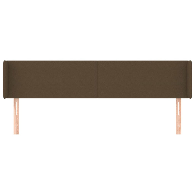vidaXL sötétbarna szövet fejtámla szárnyakkal 203x16x78/88 cm