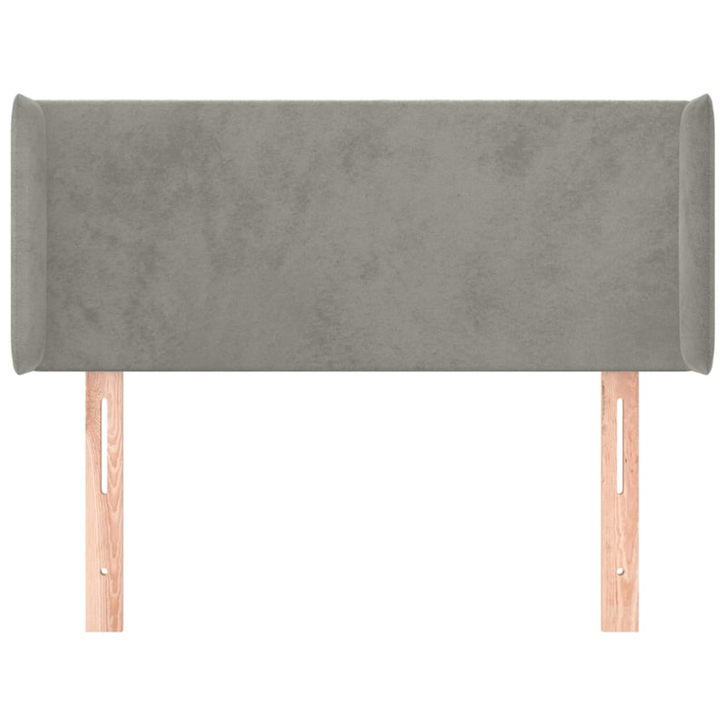vidaXL világosszürke bársony fejtámla szárnyakkal 83x16x78/88 cm