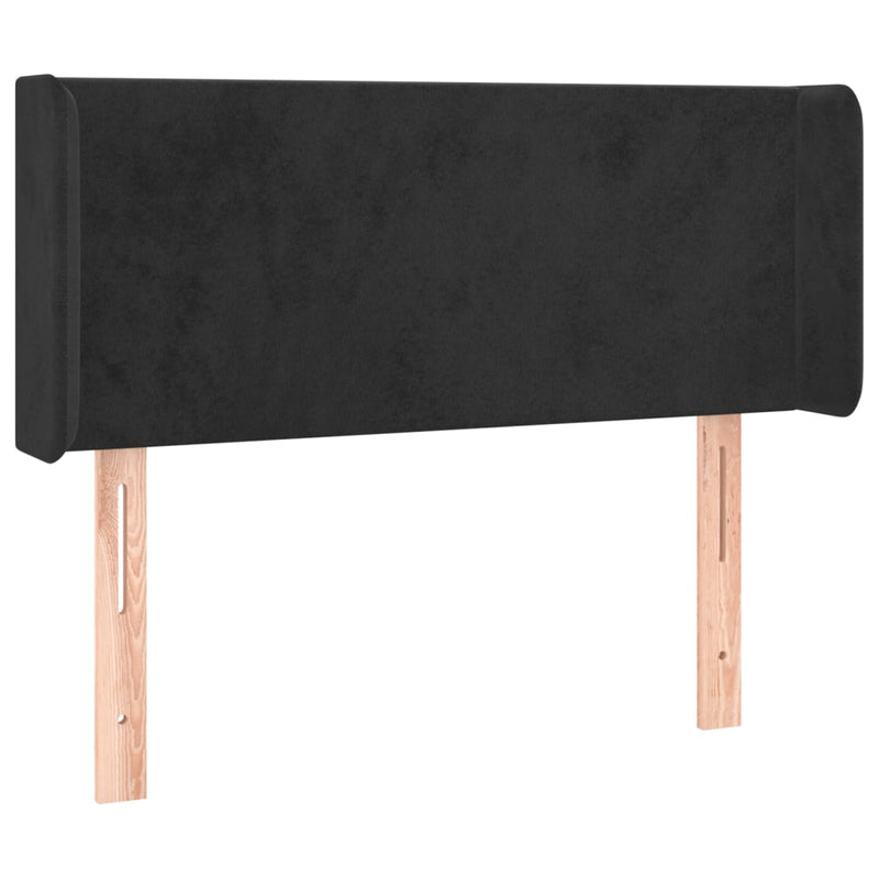 vidaXL fekete bársony fejtámla szárnyakkal 93x16x78/88 cm
