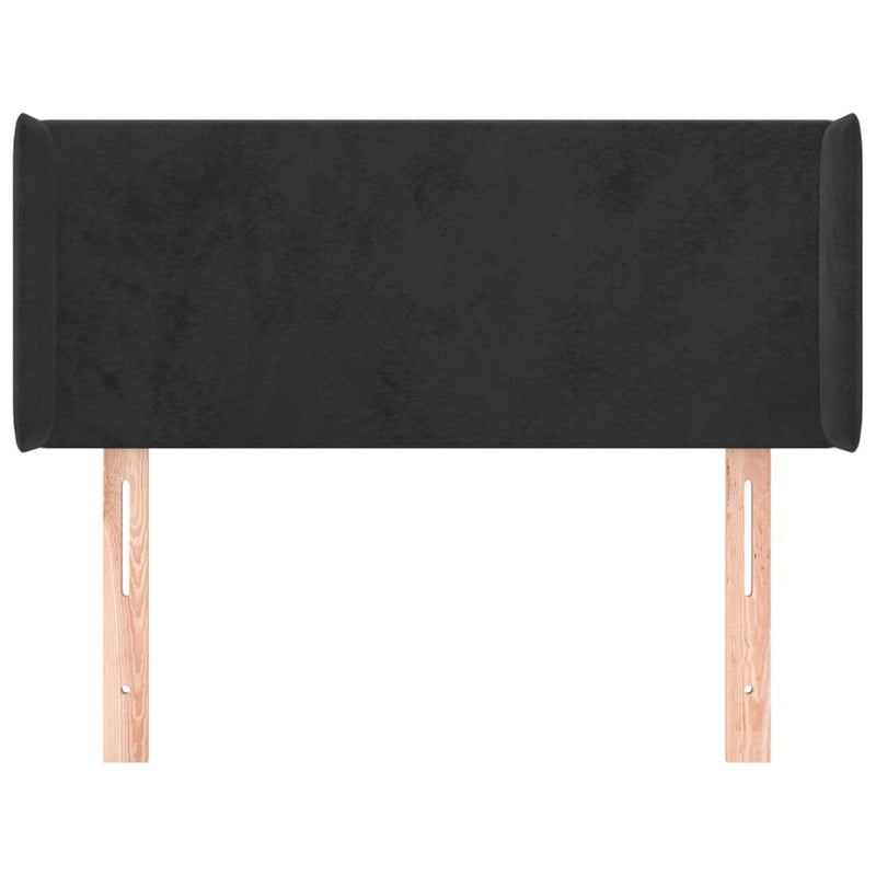 vidaXL fekete bársony fejtámla szárnyakkal 93x16x78/88 cm