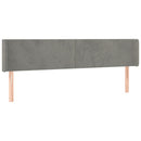 vidaXL világosszürke bársony szárnyas fejtámla 163x16x78/88 cm