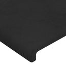 vidaXL fekete bársony szárnyas fejtámla 163x16x78/88 cm