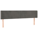 vidaXL sötétszürke bársony szárnyas fejtámla 183x16x78/88 cm