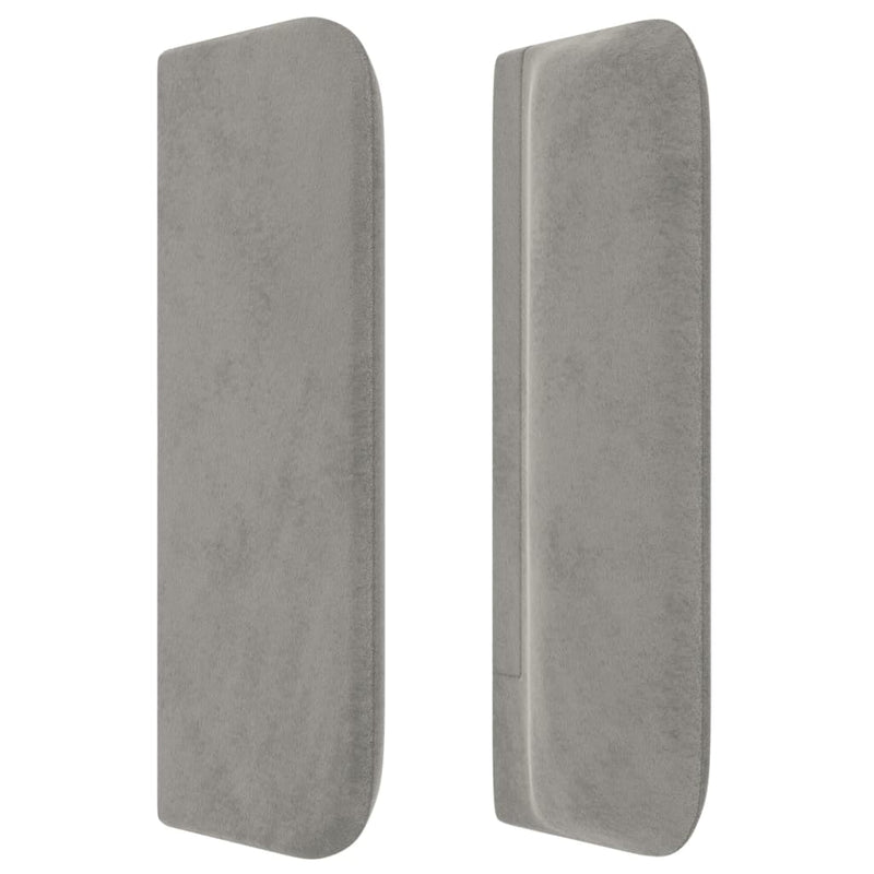 vidaXL világosszürke bársony szárnyas fejtámla 203x16x78/88 cm