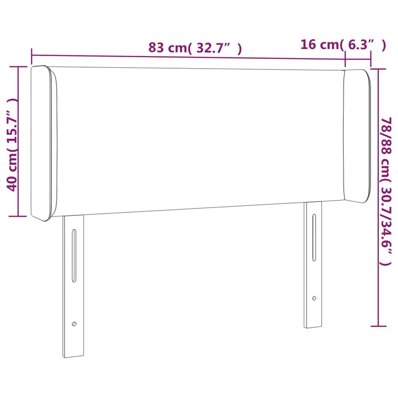 vidaXL fehér műbőr szárnyas fejtámla 83x16x78/88 cm