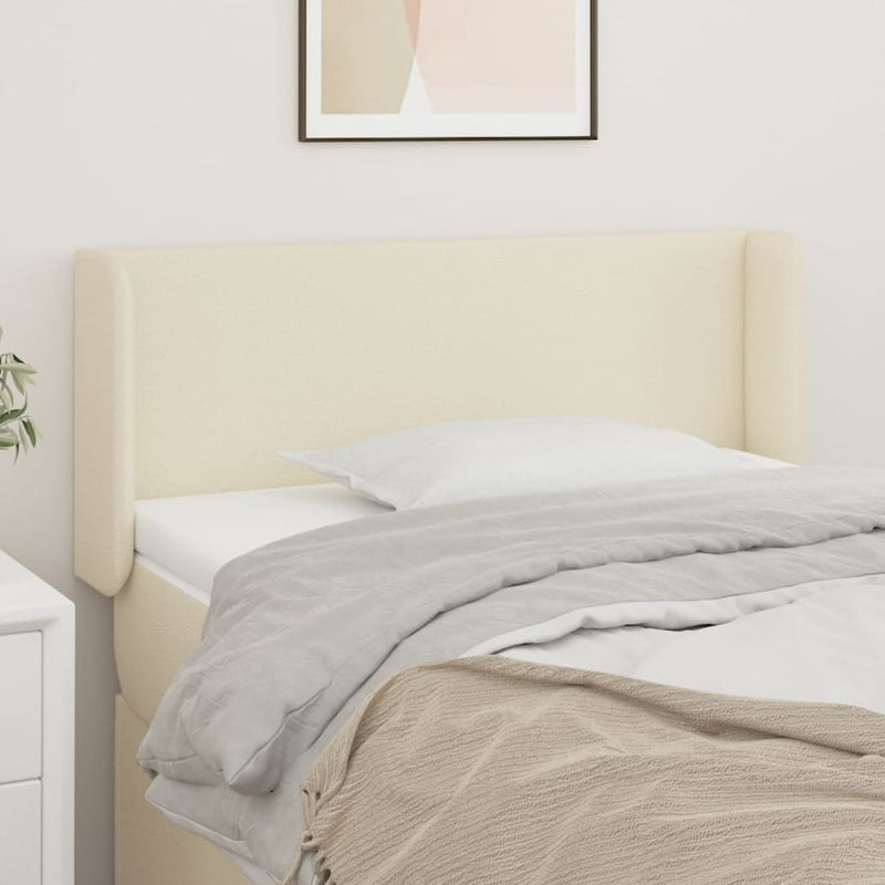 vidaXL krémszínű műbőr szárnyas fejtámla 93x16x78/88 cm