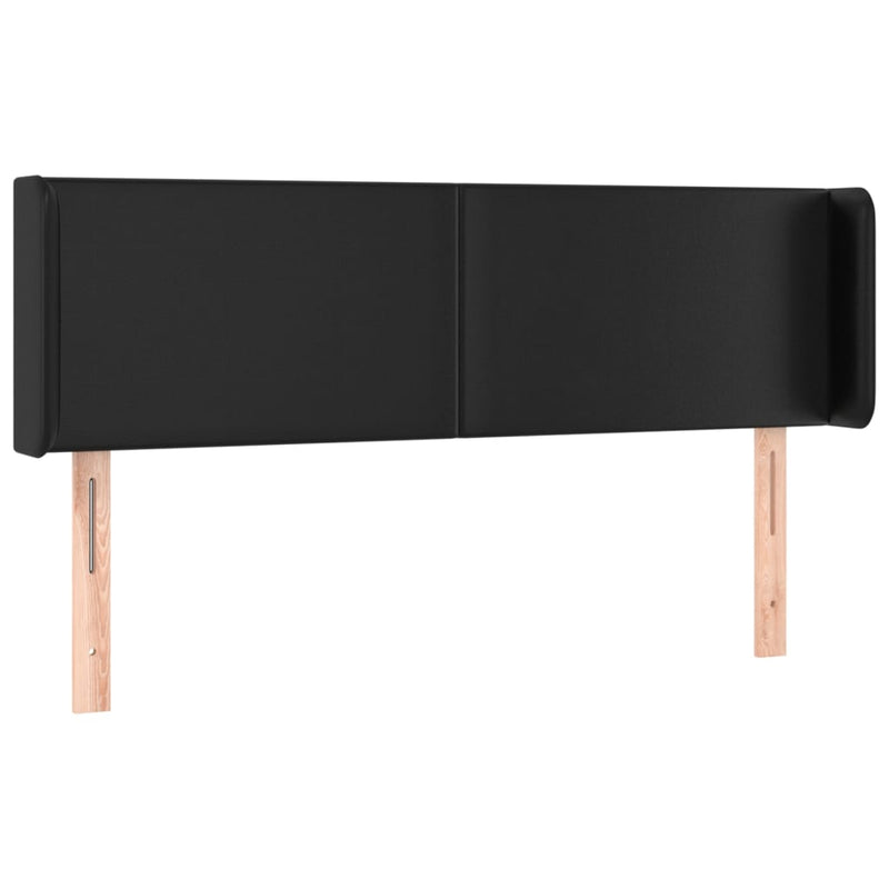 vidaXL fekete műbőr szárnyas fejtámla 147x16x78/88 cm
