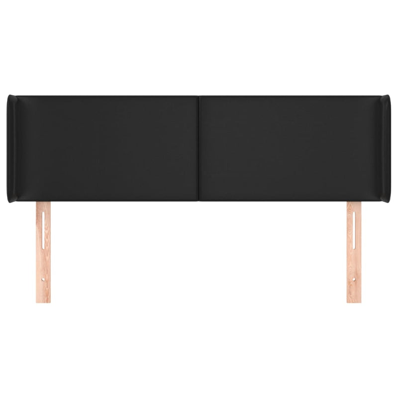 vidaXL fekete műbőr szárnyas fejtámla 147x16x78/88 cm