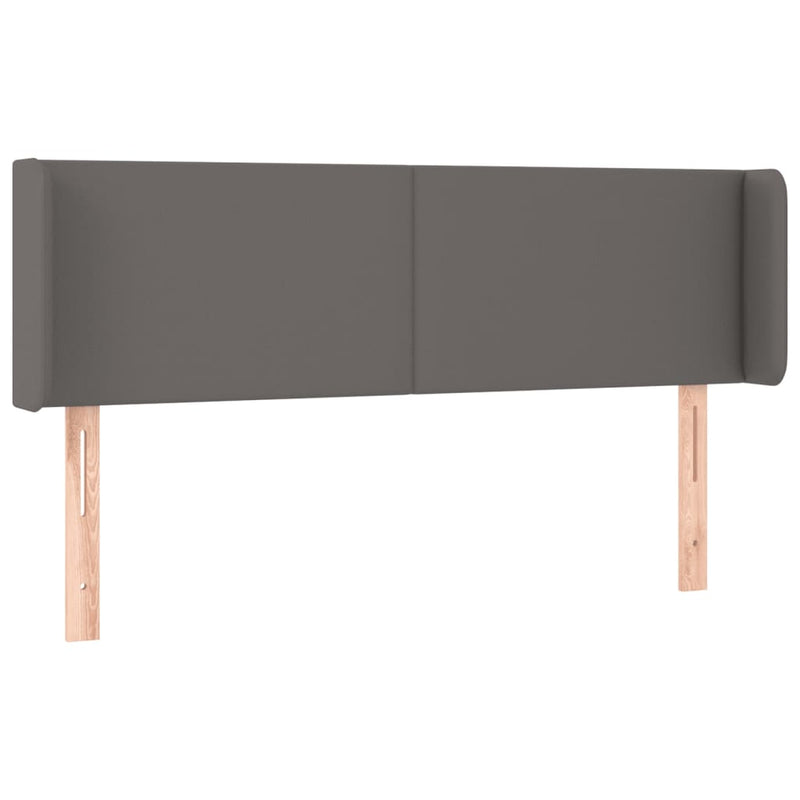 vidaXL szürke műbőr szárnyas fejtámla szárnyakkal 147x16x78/88 cm