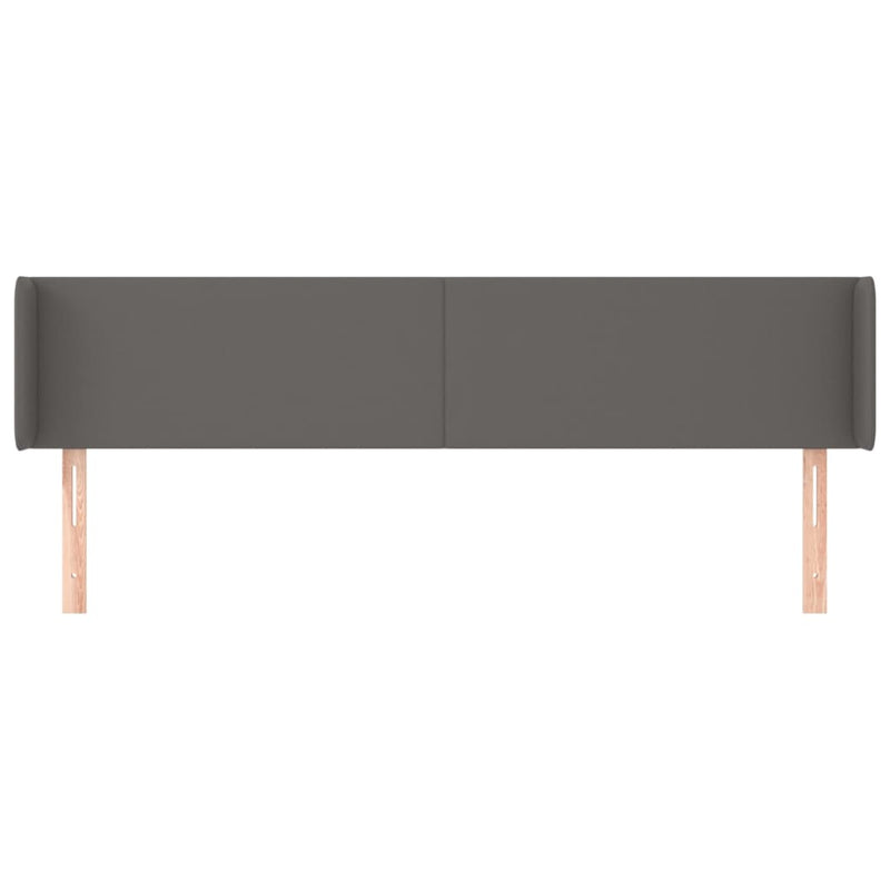 vidaXL szürke műbőr szárnyas fejtámla 163x16x78/88 cm