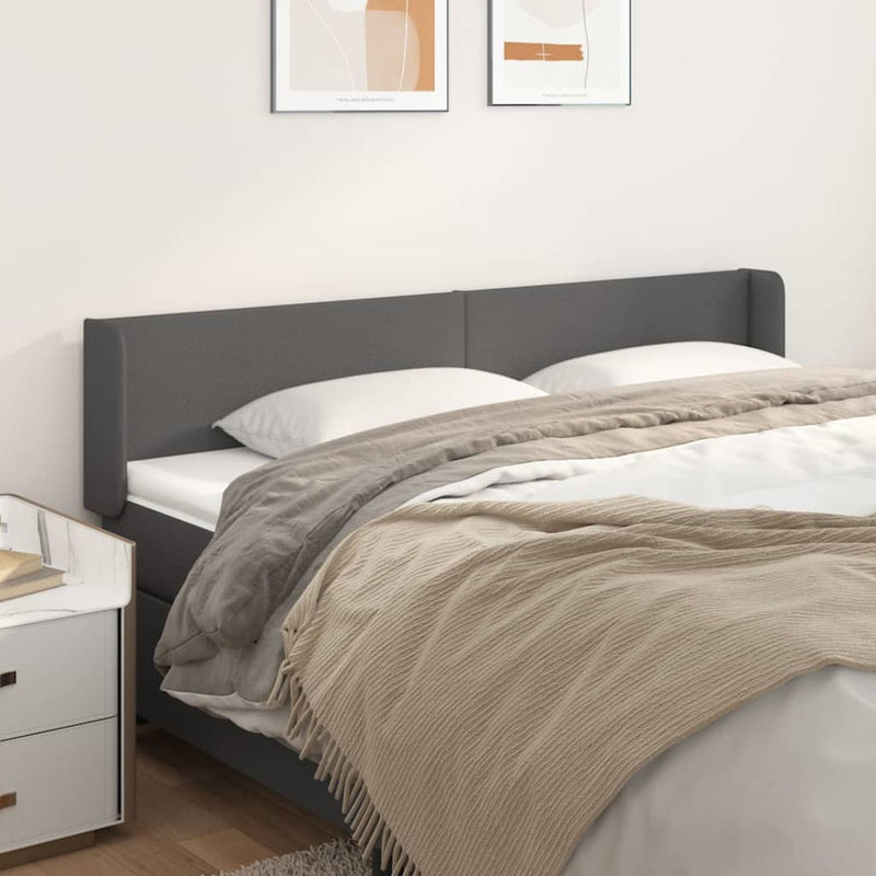 vidaXL szürke műbőr szárnyas fejtámla 163x16x78/88 cm