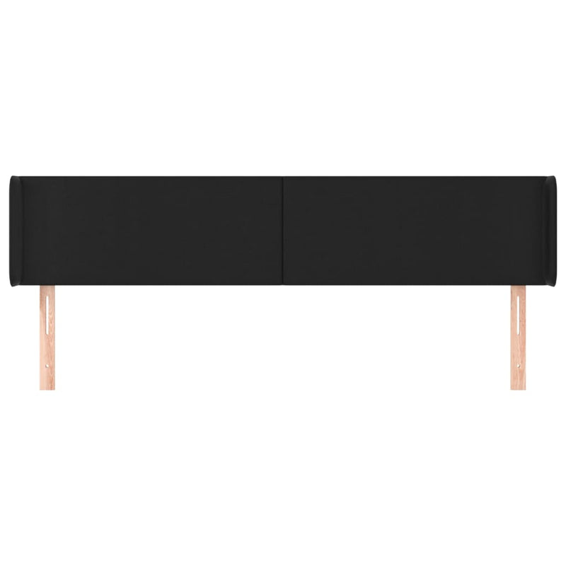 vidaXL fekete műbőr szárnyas fejtámla 203x16x78/88 cm