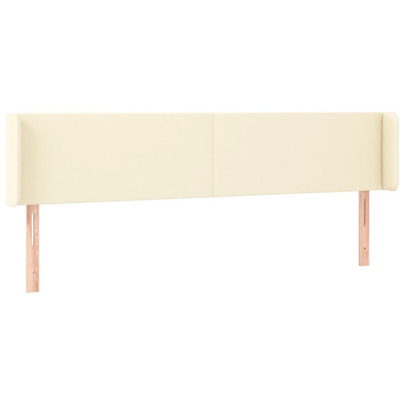 vidaXL krémszínű műbőr szárnyas fejtámla 203x16x78/88 cm