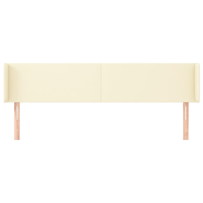 vidaXL krémszínű műbőr szárnyas fejtámla 203x16x78/88 cm