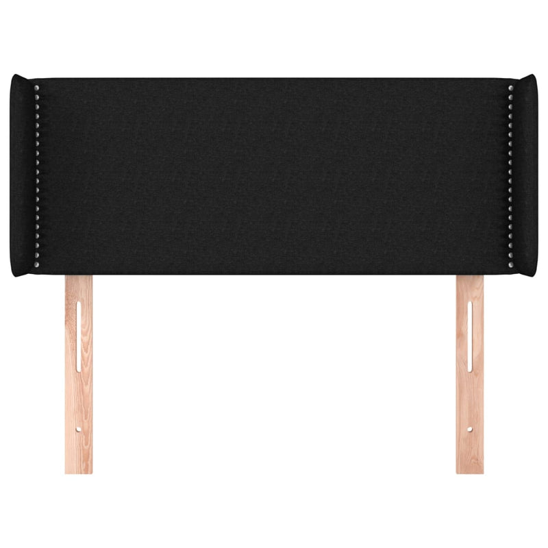 vidaXL fekete szövet fejtámla szárnyakkal 93x16x78/88 cm