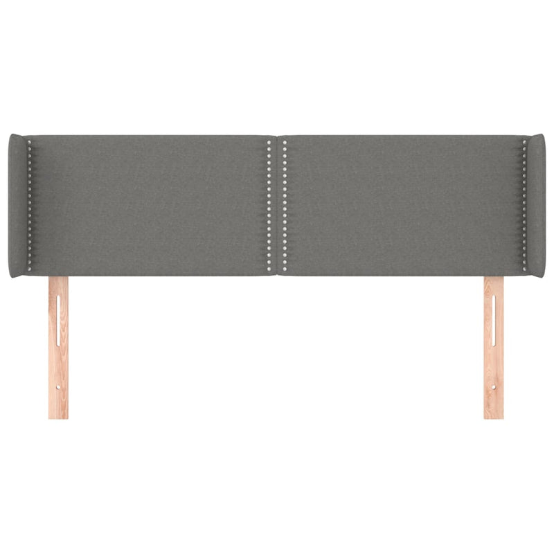 vidaXL sötétszürke szövet fejtámla szárnyakkal 147x16x78/88 cm