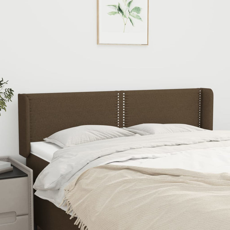 vidaXL sötétbarna szövet fejtámla 147x16x78/88 cm
