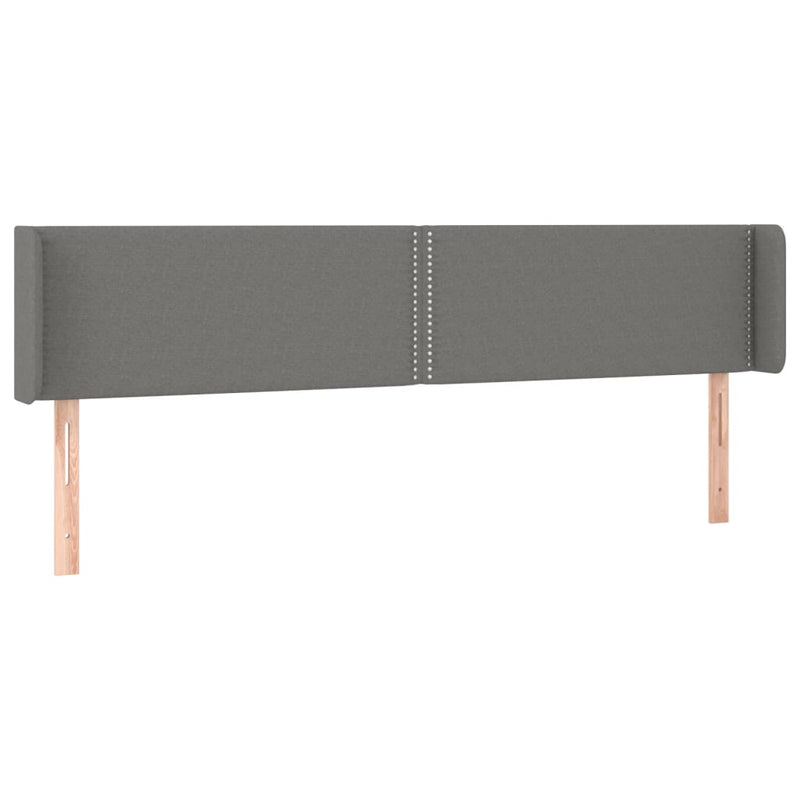 vidaXL sötétszürke szövet fejtámla szárnyakkal 163x16x78/88 cm