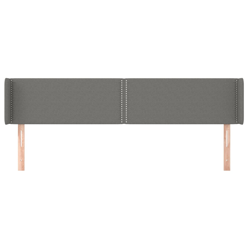 vidaXL sötétszürke szövet fejtámla szárnyakkal 163x16x78/88 cm