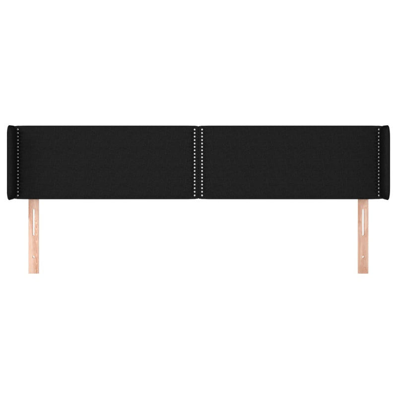 vidaXL fekete szövet fejtámla szárnyakkal 163x16x78/88 cm