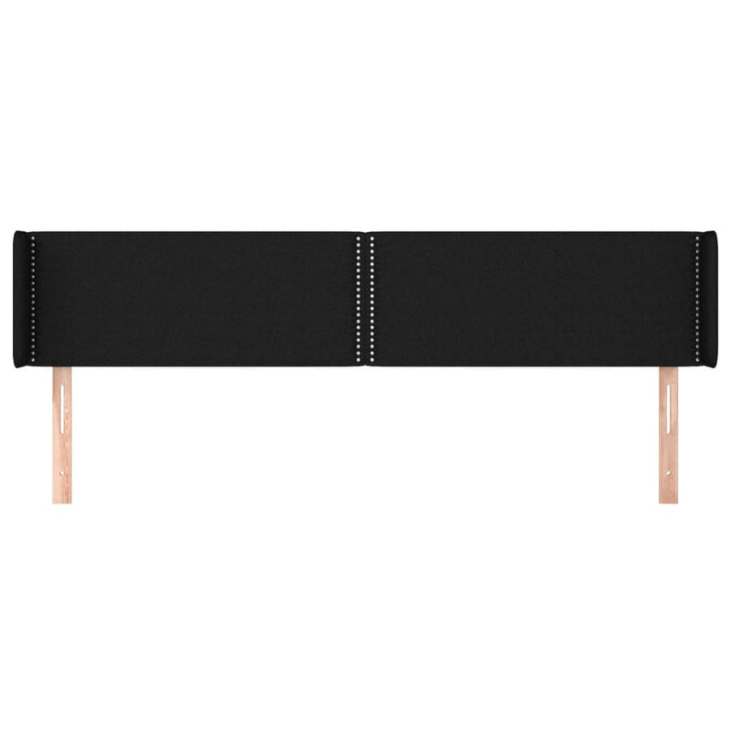 vidaXL fekete szövet fejtámla szárnyakkal 183x16x78/88 cm