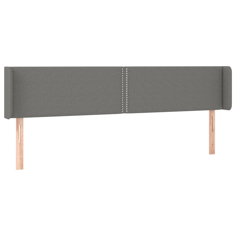 vidaXL sötétszürke szövet fejtámla szárnyakkal 203x16x78/88 cm