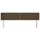 vidaXL sötétbarna szövet fejtámla szárnyakkal 203x16x78/88 cm