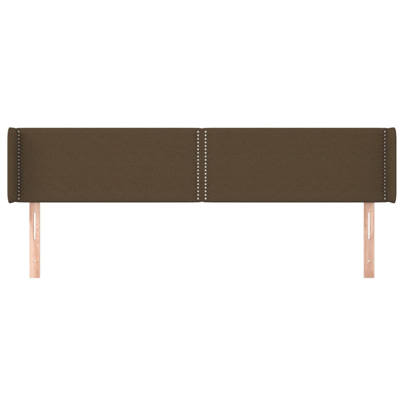 vidaXL sötétbarna szövet fejtámla szárnyakkal 203x16x78/88 cm