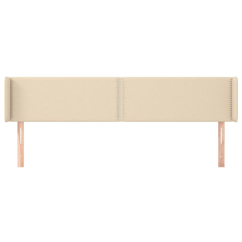 vidaXL krémszínű szövet fejtámla szárnyakkal 203x16x78/88 cm