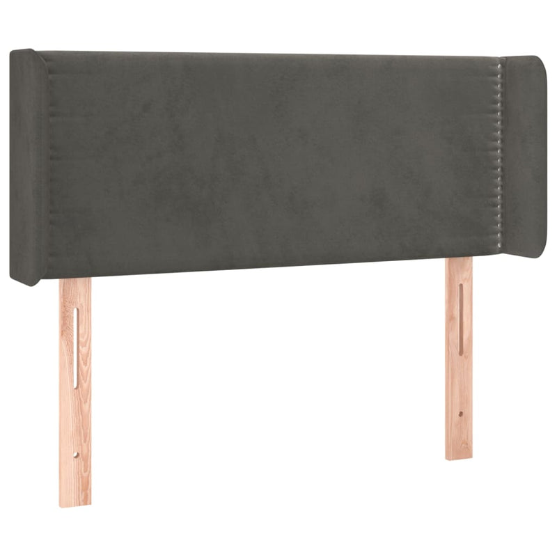 vidaXL sötétszürke bársony fejtámla szárnyakkal 83x16x78/88 cm