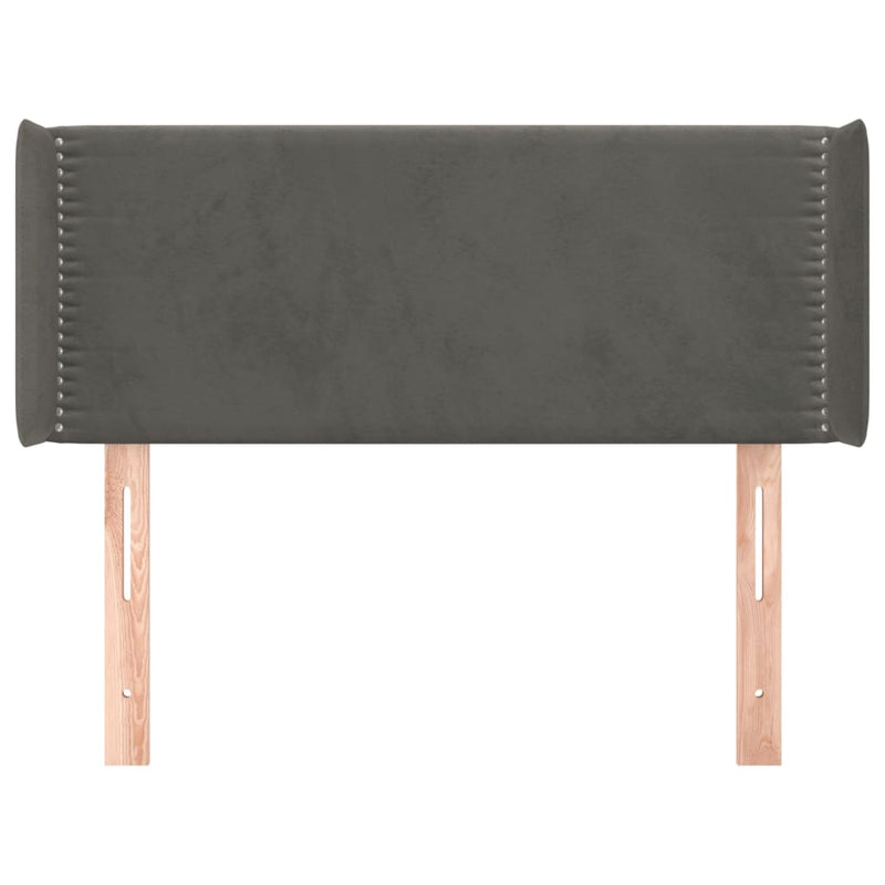 vidaXL sötétszürke bársony fejtámla szárnyakkal 83x16x78/88 cm
