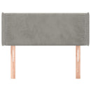 vidaXL világosszürke bársony fejtámla szárnyakkal 93x16x78/88 cm