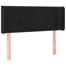 vidaXL fekete bársony fejtámla szárnyakkal 93x16x78/88 cm