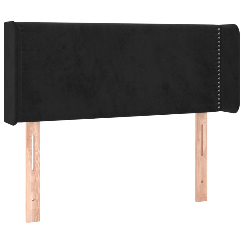 vidaXL fekete bársony fejtámla szárnyakkal 93x16x78/88 cm