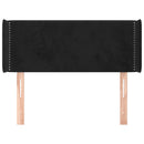 vidaXL fekete bársony fejtámla szárnyakkal 93x16x78/88 cm